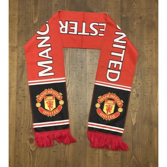 Manchester United Football Soccer Club Scarf Double Sided Red England - Picture 1 of 7